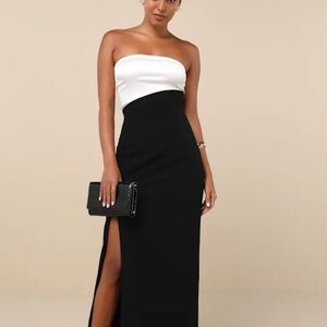 Lulus Colorblock Strapless Gown
